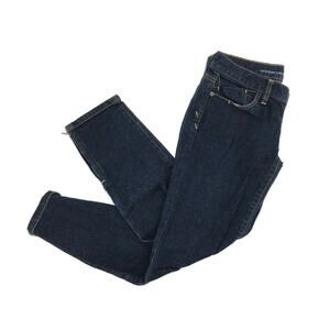 Ann Taylor LOFT Women's Modern Crop Jeans Size 2 Dark Wash Stretch Leg Zip NWOT